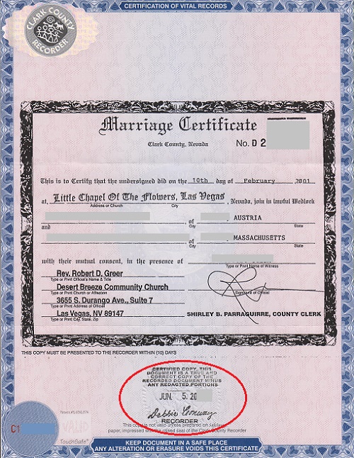 marriage certificate las vegas certified copy