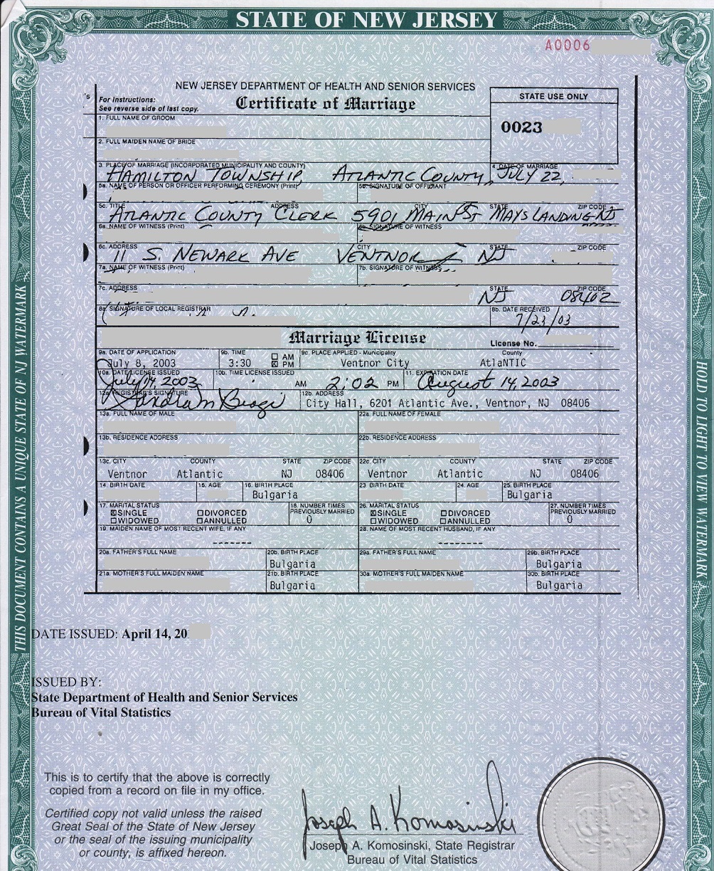 new jersey marriage certificate 1