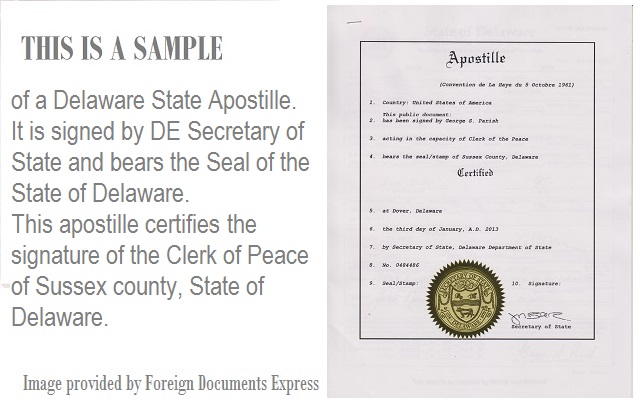 apostille delaware foreign documents express